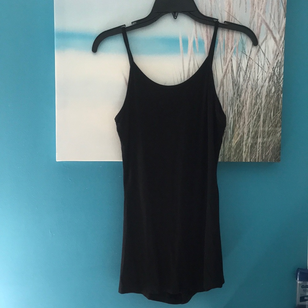 One piece very soft black romper.